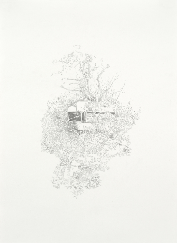 Hide (Caravan), Bleistift auf Papier, 52 x 38 cm, 2022